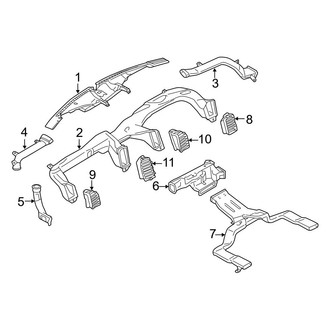 Ford OE - Instrument Panel - Ducts (W/O Flow Through Console), (Regular Cab / SuperCab / Crew Cab)