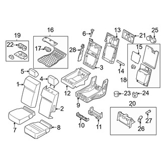 Ford OE - Seats & Tracks - Front Seat Components (Split Bench Center Seat)