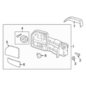 Ford OE - Front Door - Outside Mirrors (Manual Manual Telescoping), (Regular Cab / SuperCab / Crew Cab)