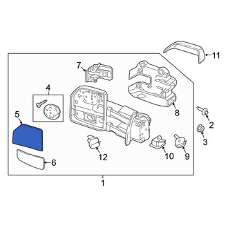 Ford OE - Front Right Upper Door Mirror Glass