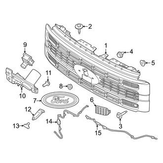 Ford OE - Grille & Components (W/O Appearance Packages), (XL / XLT Regular Cab / SuperCab / Crew Cab)