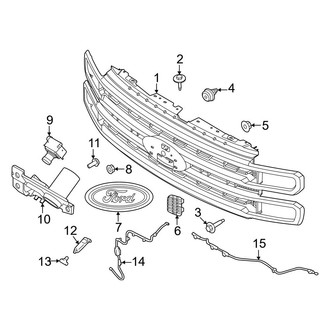 Ford OE - Grille & Components (W/O Appearance Package), (Lariat SuperCab / Crew Cab)