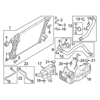 Ford OE - Cooling - Radiator & Components (Regular Cab / SuperCab / Crew Cab 7.3L)