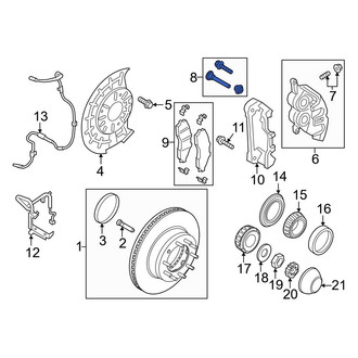 Ford OE - Front Disc Brake Caliper Hardware Kit
