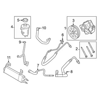 Ford OE - Steering Gear & Linkage - Pump & Hoses (W/O Hydro-Boost Brakes), (Regular Cab / SuperCab / Crew Cab 6.7L)