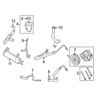 Ford OE - Steering Gear & Linkage - Pump & Hoses (W/O Hydroboost), (Regular Cab / SuperCab / Crew Cab 6.8L / 7.3L)