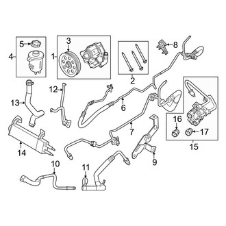 Ford OE - Steering Gear & Linkage - Pump & Hoses (With Hydroboost), (Regular Cab / SuperCab / Crew Cab 6.8L / 7.3L)