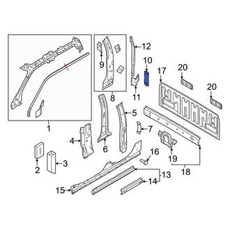 Ford OE - Rear Door Lock Striker Plate