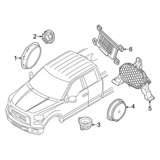 Ford OE - Instrument Panel - Sound System (Speakers), (SuperCab)