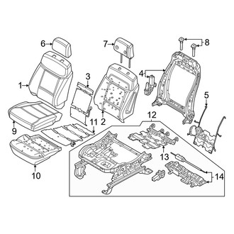 Ford OE - Seats & Tracks - Driver Seat Components (8-Way, Power Adjust, W/O Leather), (XLT)