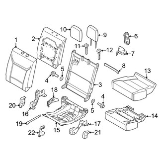 Ford OE - Seats & Tracks - Rear Seat Components (40%, Passenger Side, W/O Armrest), (Crew Cab)