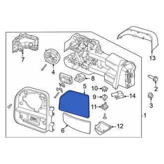 Ford OE - Front Right Upper Door Mirror Glass