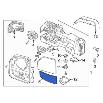 Ford OE - Front Right Lower Door Mirror Glass