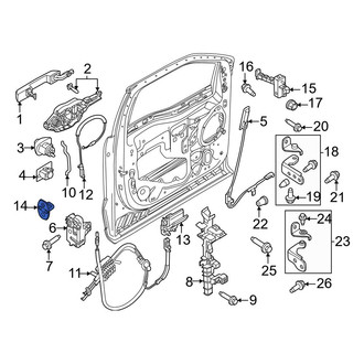 Ford OE - Rear Door Lock Striker Plate