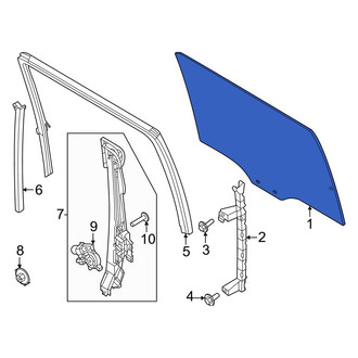 Ford OE - Rear Left Door Glass