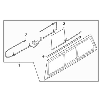 Ford OE - Back Glass - Glass (Sliding, Window Power Slide), (Regular Cab / SuperCab / Crew Cab)