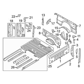Ford OE - Pick Up Box - Floor (8' Box, Single Rear Wheel), (Regular Cab / SuperCab / Crew Cab)