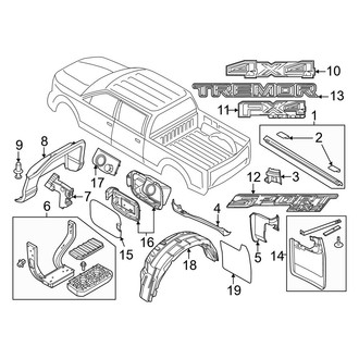 Ford OE - Pick Up Box - Exterior Trim (8' Box, Single Rear Wheel), (Regular Cab / SuperCab / Crew Cab)