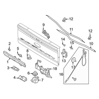 Ford OE - Tail Gate - Lock & Hardware (With Power Release or Release & Close), (Regular Cab / SuperCab / Crew Cab)
