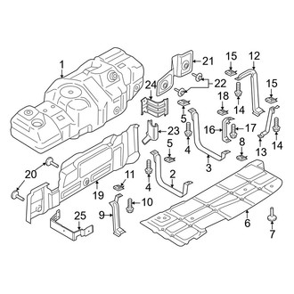 Ford OE - Fuel System Components (Tank & Brackets), (Regular Cab / SuperCab / Crew Cab)
