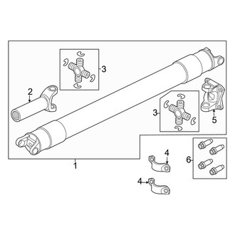 Ford OE - Rear Suspension - Drive Shaft (1-Piece Drive Shaft, W/O Shaft Slip Yoke), (Regular Cab / SuperCab / Crew Cab)