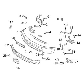 Ford OE - Front Bumper - Bumper & Components (Painted, W/O End Cap Molding), (Regular Cab / Crew Cab)