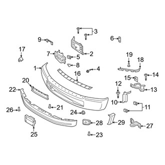 Ford OE - Front Bumper - Bumper & Components (Painted, With End Cap Molding), (Regular Cab / Crew Cab)