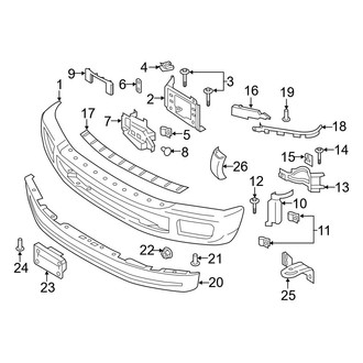 Ford OE - Front Bumper - Bumper & Components (Chrome), (Crew Cab)