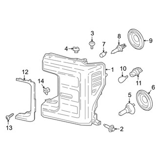 Ford OE - Front Lamps - Headlamp Components (Halogen), (Crew Cab)