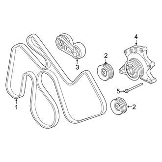 Ford OE - Cooling - Belts & Pulleys (With Dual Alternators), (King Ranch / Lariat / Limited / Platinum / XL / XLT Crew Cab 6.7L)