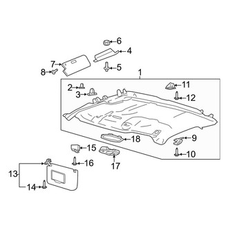 Ford OE - Cab - Interior Trim (Headliner & Visors), (XL / XLT Regular Cab)