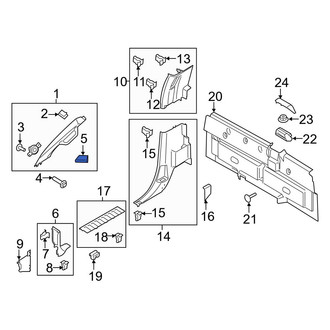 Ford OE - Left Lower Body A-Pillar Trim Panel Cap