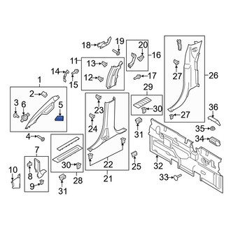 Ford OE - Left Lower Body A-Pillar Trim Panel Cap