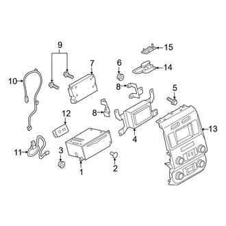 Ford OE - Instrument Panel - Sound System (Receivers & Controls, With Sync, W/O Sync III), (Crew Cab)