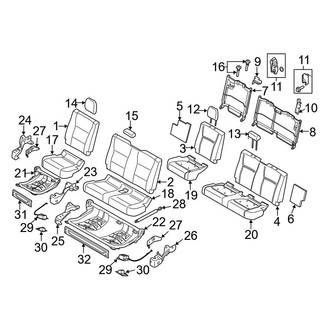 Ford OE - Seats & Tracks - Rear Seat Components (W/O Armrests), (Regular Cab / Crew Cab)