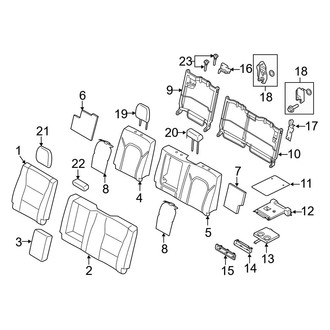 Ford OE - Seats & Tracks - Rear Seat Components (Seat Back, With Armrests), (Crew Cab)