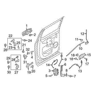 Ford OE - Rear Door - Lock & Hardware (King Ranch / Lariat / Limited / Platinum / XL / XLT Crew Cab)