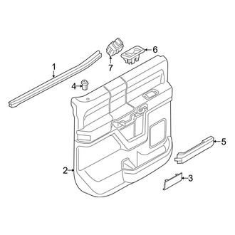 Ford OE - Rear Door - Interior Trim (With Power Windows), (King Ranch / Lariat / Limited / Platinum / XL / XLT Crew Cab)