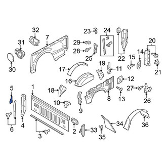 Ford OE - Left Upper Truck Bed Panel Reinforcement Bracket