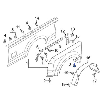 Ford OE - Rear Upper Fender Bolt
