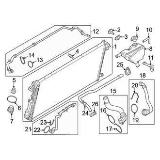 Ford OE - Cooling - Radiator & Components (Secondary Cooling System), (Regular Cab / Crew Cab)