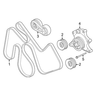 Ford OE - Cooling - Belts & Pulleys (Single Alternator), (Regular Cab / Crew Cab)
