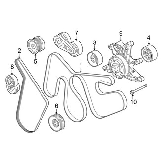 Ford OE - Cooling - Belts & Pulleys (Dual Alternators, With Inverter), (Regular Cab / Crew Cab)