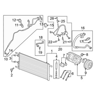 Ford OE - Air Conditioner & Heater - Condenser, Compressor & Lines (Regular Cab / Crew Cab)