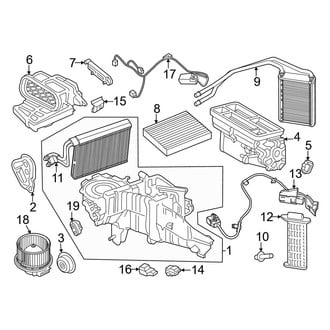 Ford OE - Air Conditioner & Heater - Evaporator & Heater Components (Manual Single Zone A/C), (XL / XLT Regular Cab / Crew Cab)