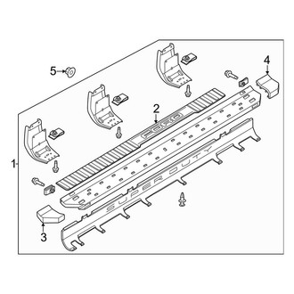 Ford OE - Cab - Running Board (Chrome Angular), (Lariat / XLT Crew Cab)