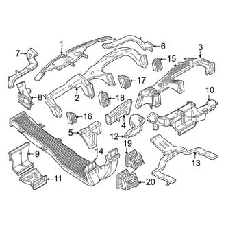 Ford OE - Instrument Panel - Ducts (With Flow-Through Console), (Regular Cab / Crew Cab)