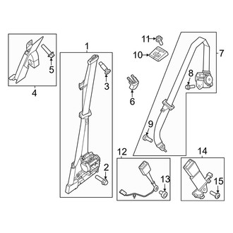 Ford OE - Restraint Systems - Front Seat Belts (Bench Seat), (Crew Cab)