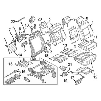Ford OE - Seats & Tracks - Passenger Seat Components (8-Way, Power Adjust, W/O 10-Way, Driver Seat)