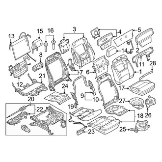 Ford OE - Seats & Tracks - Passenger Seat Components (8-Way, Power Adjust, With 10-Way, Driver Seat)